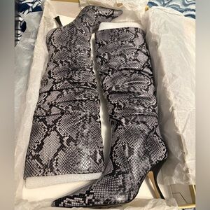 Michael Kors Black and Gray Heeled Boots